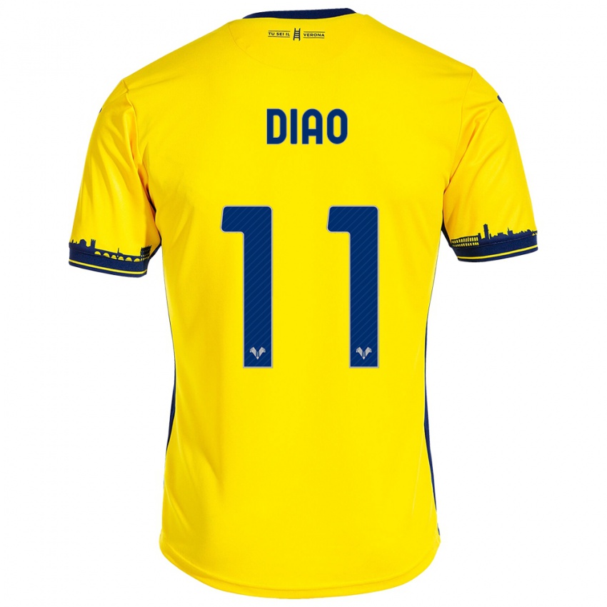 Mujer Camiseta Siren Diao #11 Amarillo 2ª Equipación 2023/24 La Camisa