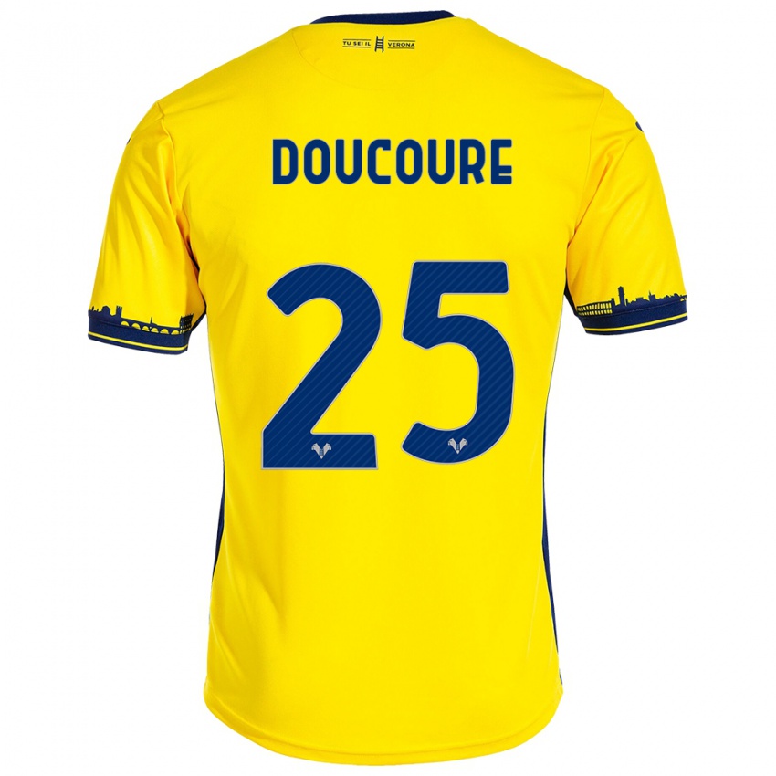 Mujer Camiseta Mamedi Doucouré #25 Amarillo 2ª Equipación 2023/24 La Camisa