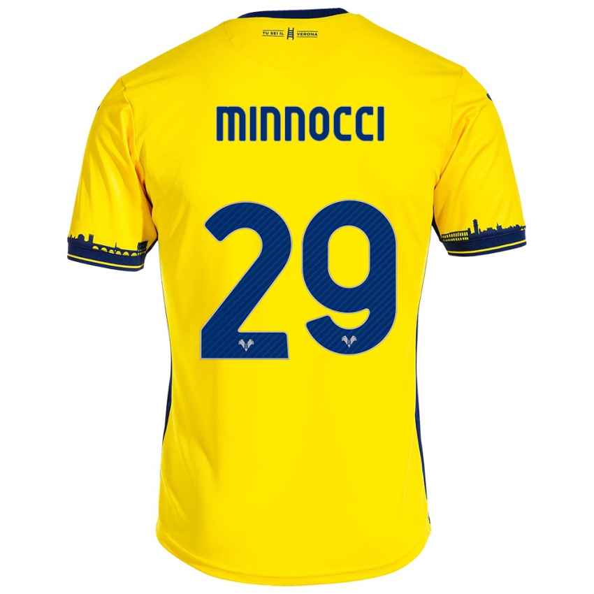 Mujer Camiseta Valerio Minnocci #29 Amarillo 2ª Equipación 2023/24 La Camisa