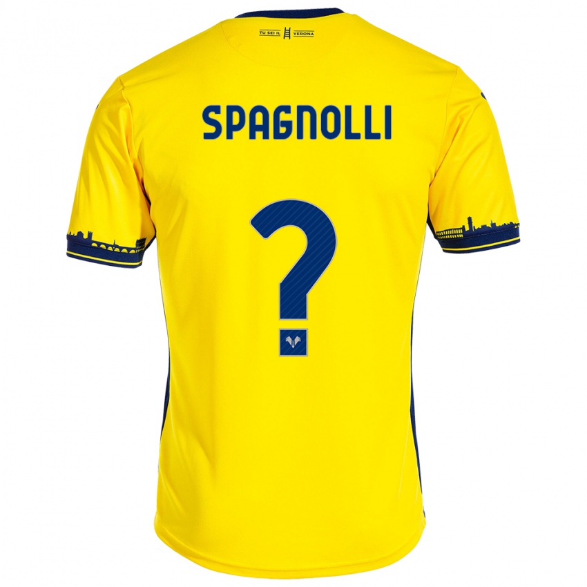 Mujer Camiseta Matteo Spagnolli #0 Amarillo 2ª Equipación 2023/24 La Camisa