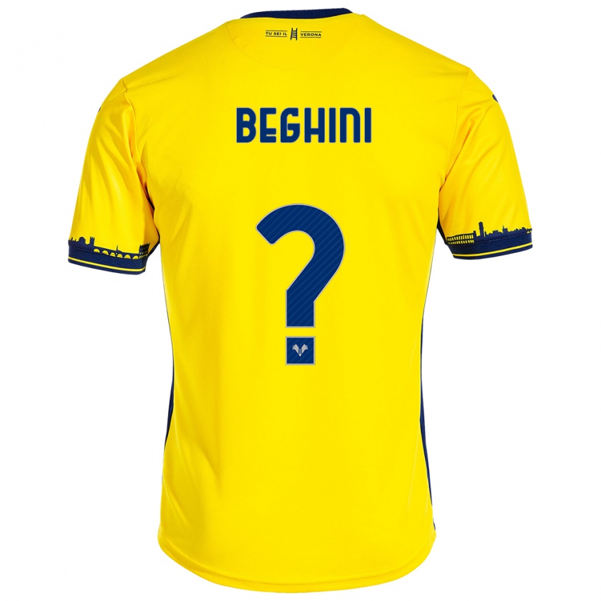 Mujer Camiseta Alessandro Beghini #0 Amarillo 2ª Equipación 2023/24 La Camisa