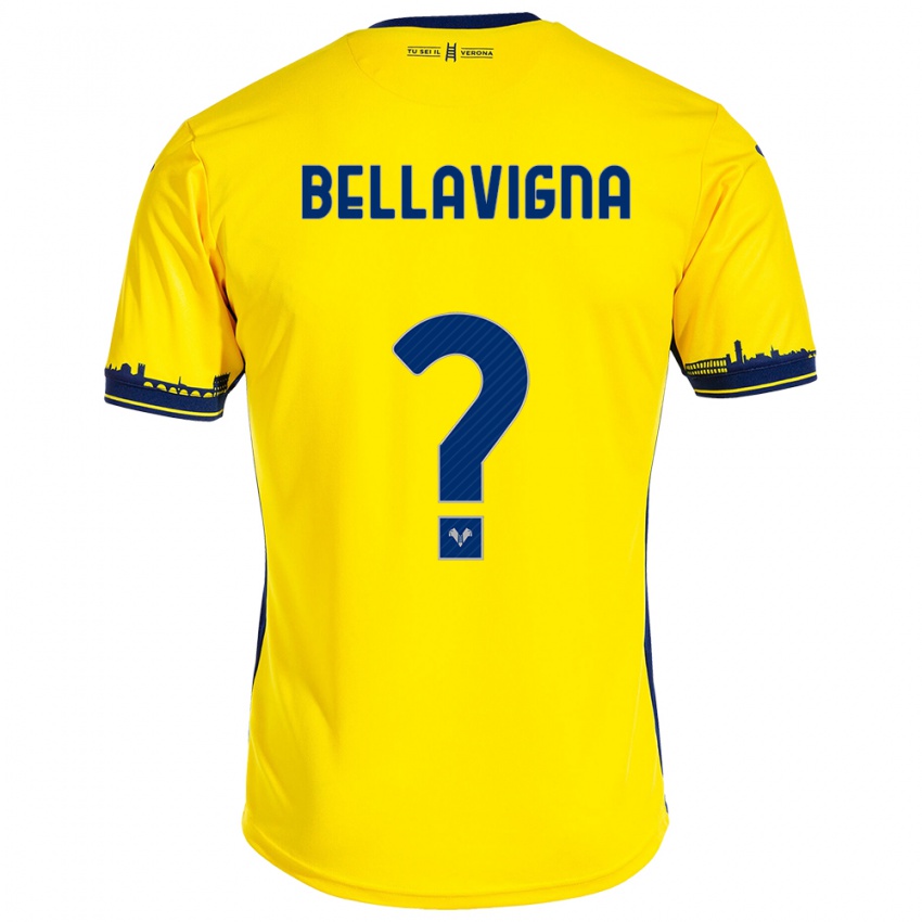 Mujer Camiseta Marco Bellavigna #0 Amarillo 2ª Equipación 2023/24 La Camisa