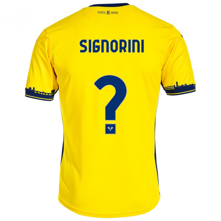 Mujer Camiseta Simone Signorini #0 Amarillo 2ª Equipación 2023/24 La Camisa