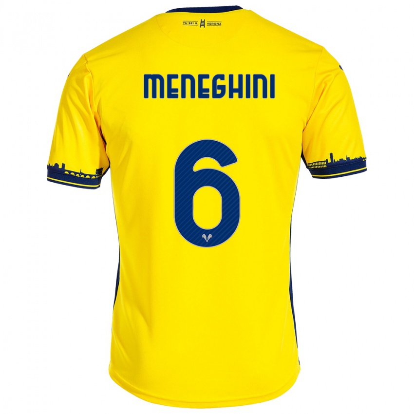 Mujer Camiseta Sofia Meneghini #6 Amarillo 2ª Equipación 2023/24 La Camisa