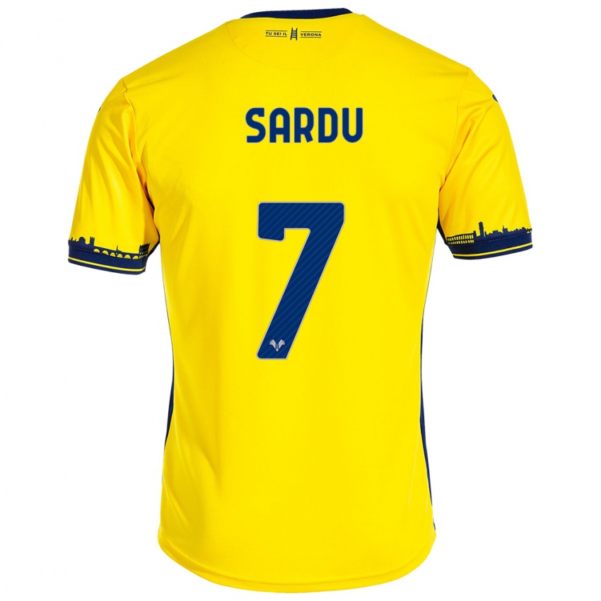 Mujer Camiseta Rosella Sardu #7 Amarillo 2ª Equipación 2023/24 La Camisa