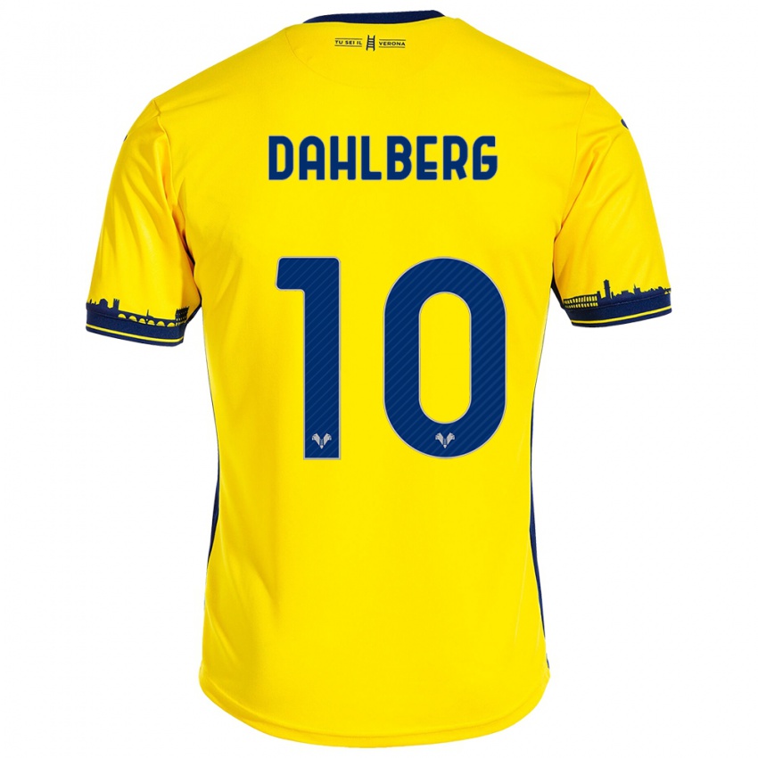 Mujer Camiseta Jonna Dahlberg #10 Amarillo 2ª Equipación 2023/24 La Camisa