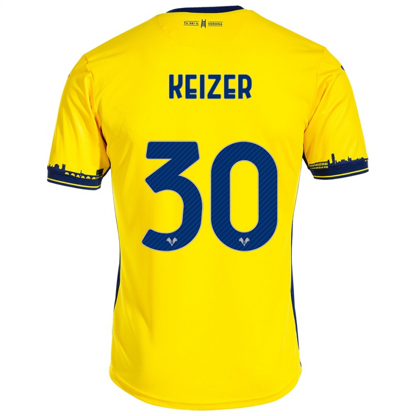 Mujer Camiseta Fanny Keizer #30 Amarillo 2ª Equipación 2023/24 La Camisa