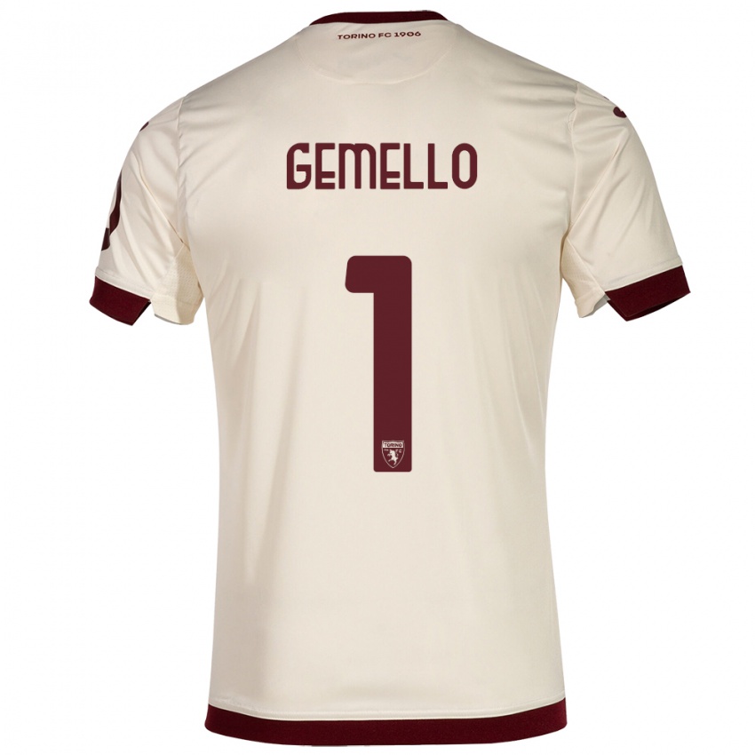 Mujer Camiseta Luca Gemello #1 Champán 2ª Equipación 2023/24 La Camisa