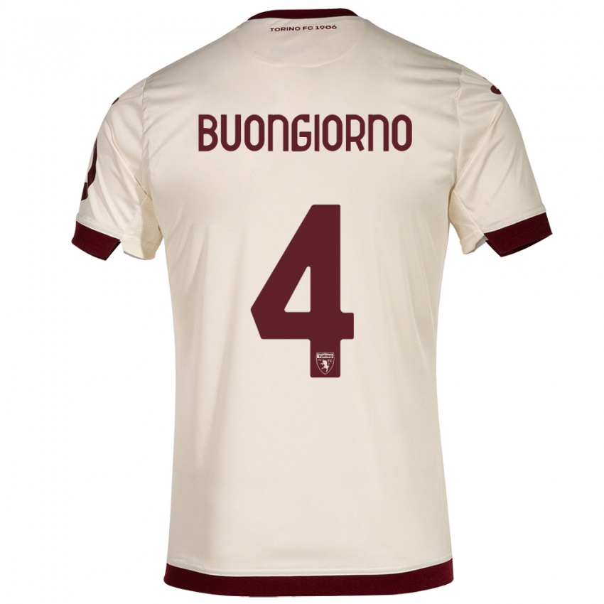 Mujer Camiseta Alessandro Buongiorno #4 Champán 2ª Equipación 2023/24 La Camisa