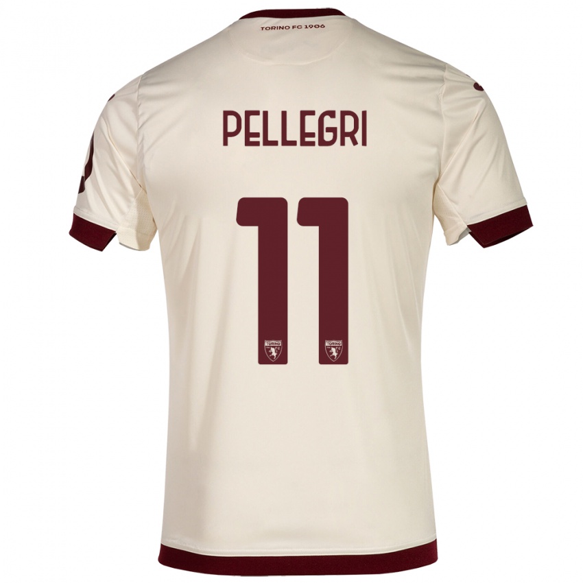 Mujer Camiseta Pietro Pellegri #11 Champán 2ª Equipación 2023/24 La Camisa