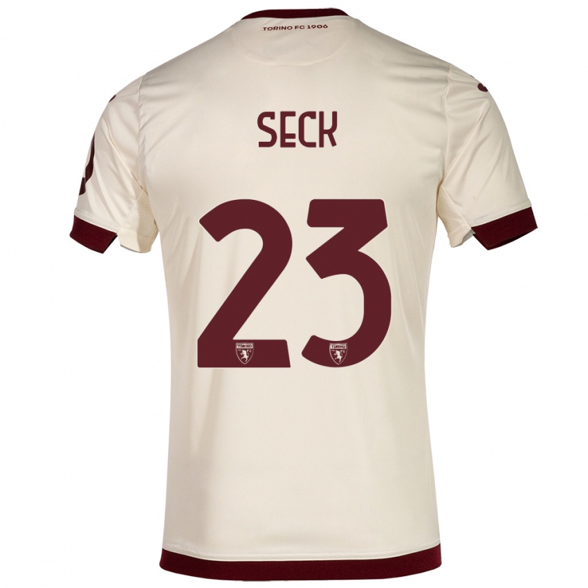 Mujer Camiseta Demba Seck #23 Champán 2ª Equipación 2023/24 La Camisa