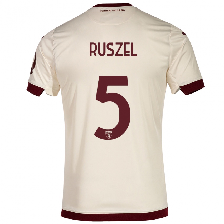 Mujer Camiseta Marcel Ruszel #5 Champán 2ª Equipación 2023/24 La Camisa