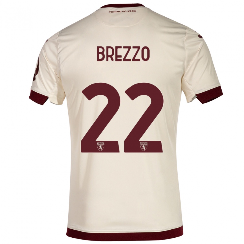 Mujer Camiseta Matteo Brezzo #22 Champán 2ª Equipación 2023/24 La Camisa