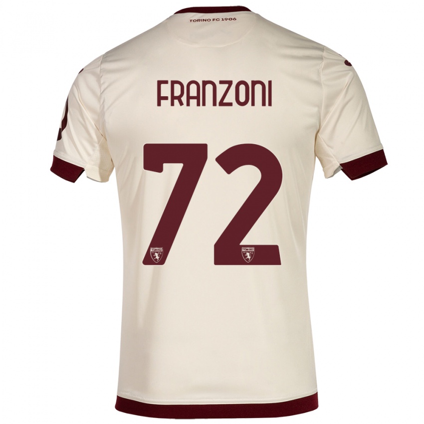 Mujer Camiseta Nicolò Franzoni #72 Champán 2ª Equipación 2023/24 La Camisa