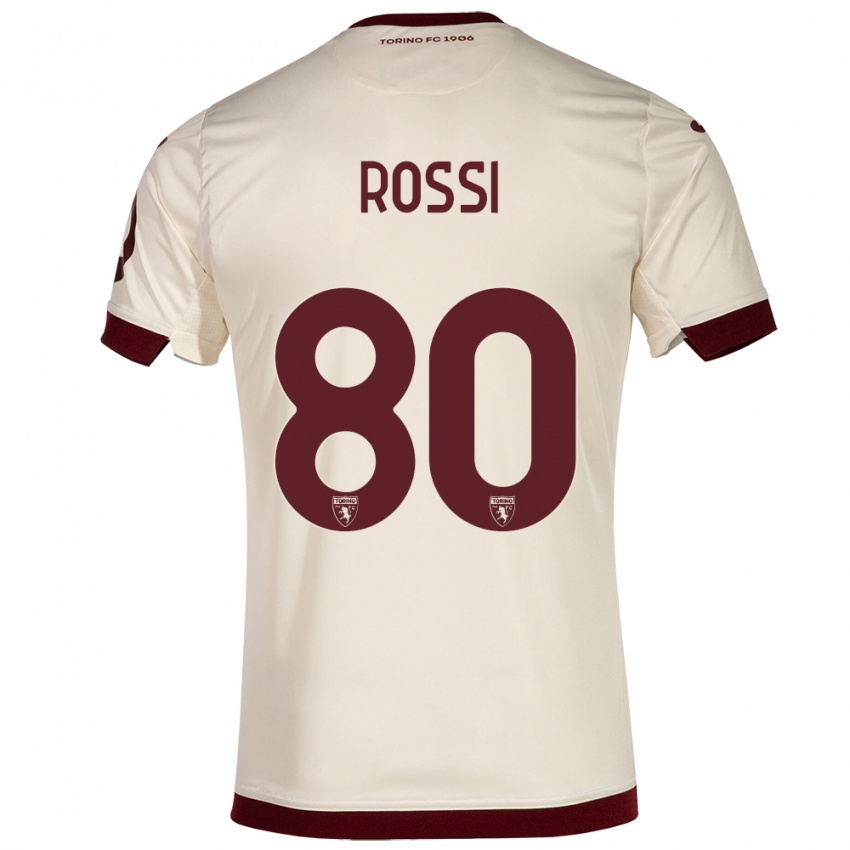 Mujer Camiseta Simone Rossi #80 Champán 2ª Equipación 2023/24 La Camisa