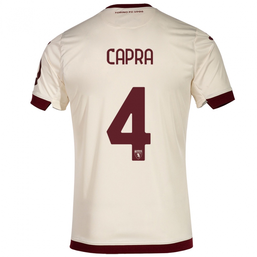 Mujer Camiseta Valentina Capra #4 Champán 2ª Equipación 2023/24 La Camisa