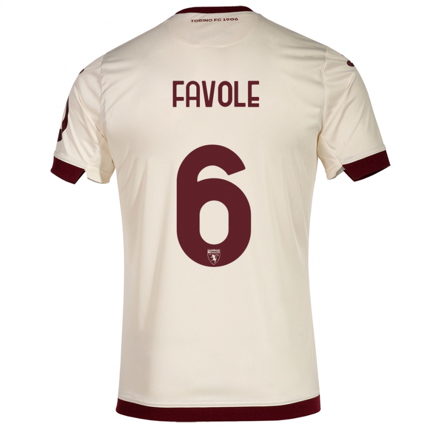 Mujer Camiseta Stefania Favole #6 Champán 2ª Equipación 2023/24 La Camisa