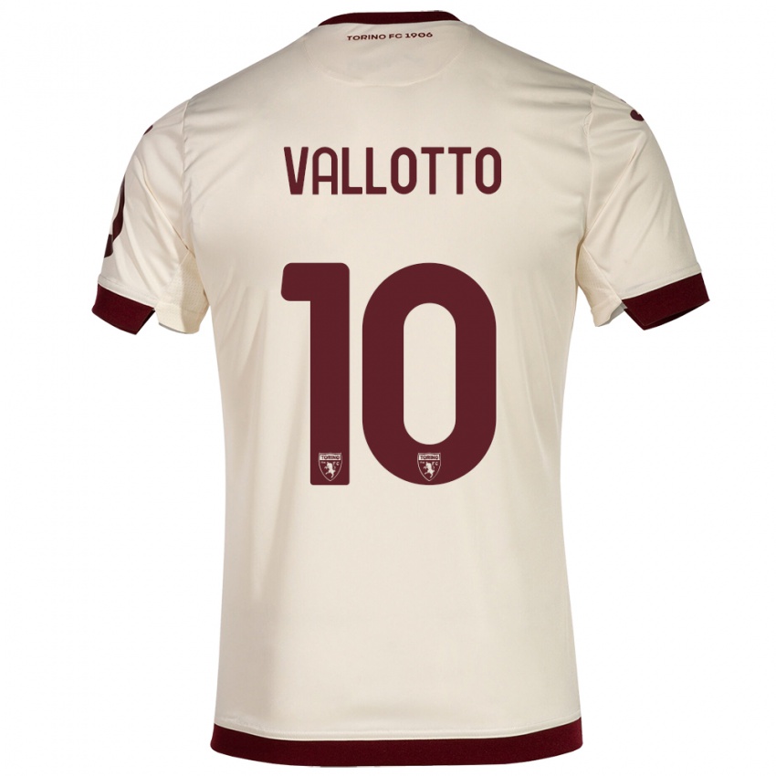 Mujer Camiseta Greta Vallotto #10 Champán 2ª Equipación 2023/24 La Camisa