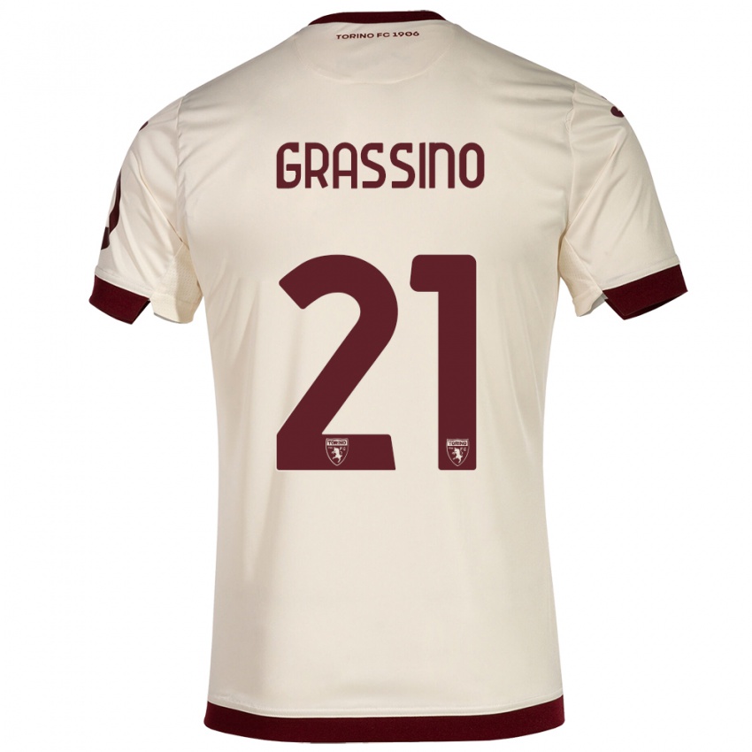 Mujer Camiseta Giulia Grassino #21 Champán 2ª Equipación 2023/24 La Camisa