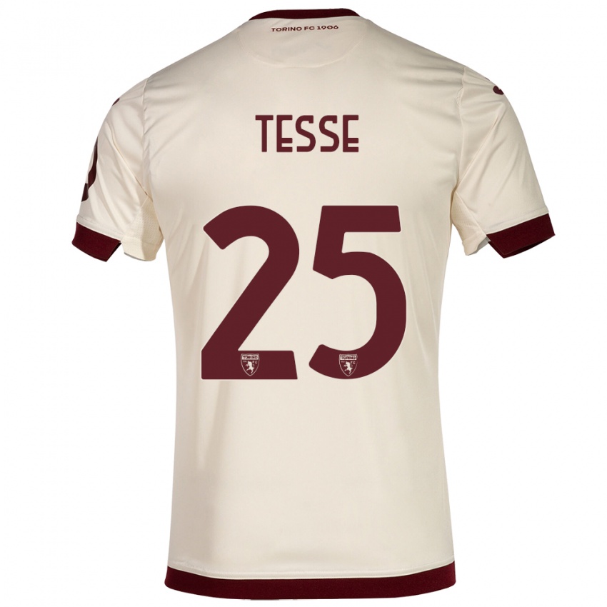 Mujer Camiseta Manuela Tesse #25 Champán 2ª Equipación 2023/24 La Camisa