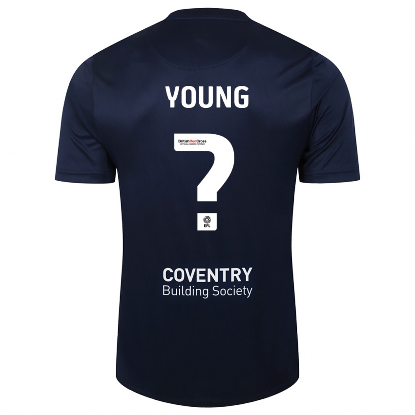 Mujer Camiseta Shay Young #0 Rojo Azul Marino 2ª Equipación 2023/24 La Camisa