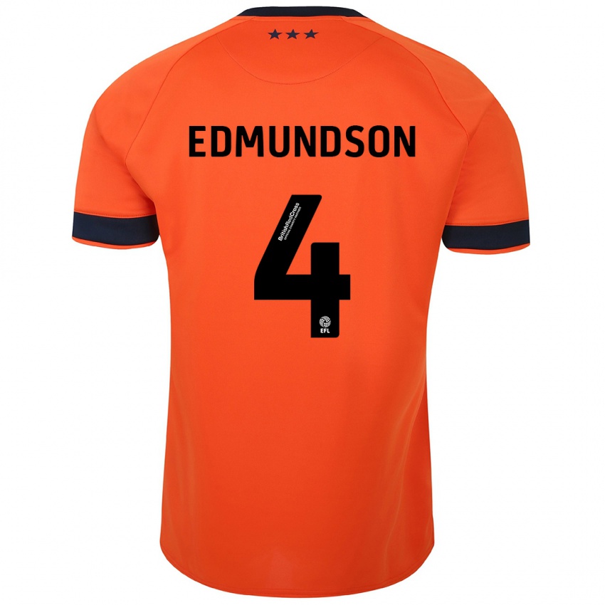 Mujer Camiseta George Edmundson #4 Naranja 2ª Equipación 2023/24 La Camisa