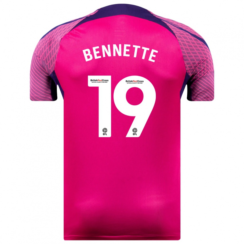 Mujer Camiseta Jewison Bennette #19 Morado 2ª Equipación 2023/24 La Camisa