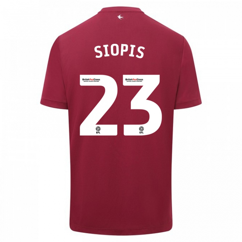 Mujer Camiseta Manolis Siopis #23 Rojo 2ª Equipación 2023/24 La Camisa