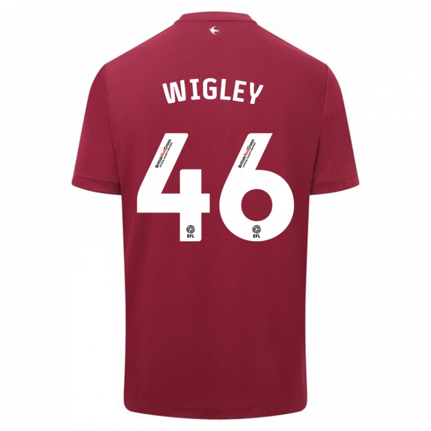 Mujer Camiseta Morgan Wigley #46 Rojo 2ª Equipación 2023/24 La Camisa