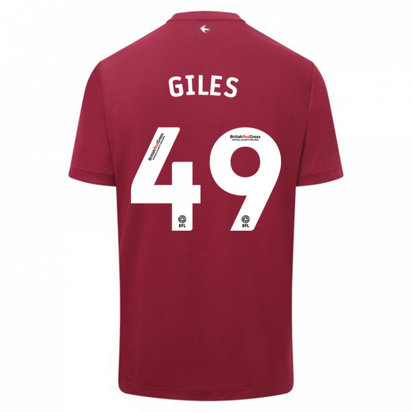 Mujer Camiseta Luey Giles #49 Rojo 2ª Equipación 2023/24 La Camisa