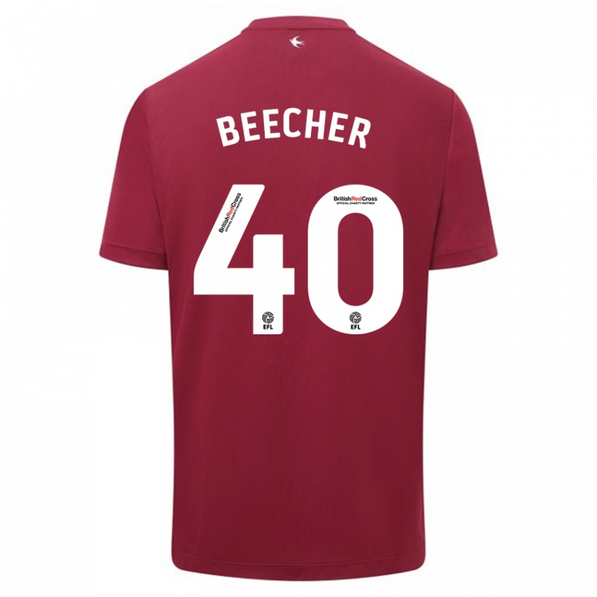 Mujer Camiseta Josh Beecher #40 Rojo 2ª Equipación 2023/24 La Camisa