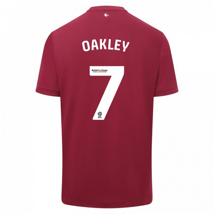 Mujer Camiseta Rhianne Oakley #7 Rojo 2ª Equipación 2023/24 La Camisa