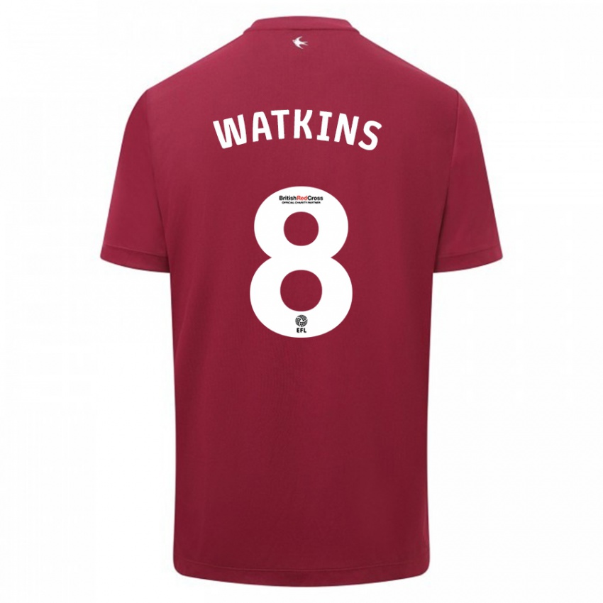 Mujer Camiseta Seren Watkins #8 Rojo 2ª Equipación 2023/24 La Camisa