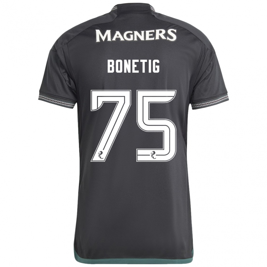 Mujer Camiseta Liam Bonetig #75 Negro 2ª Equipación 2023/24 La Camisa