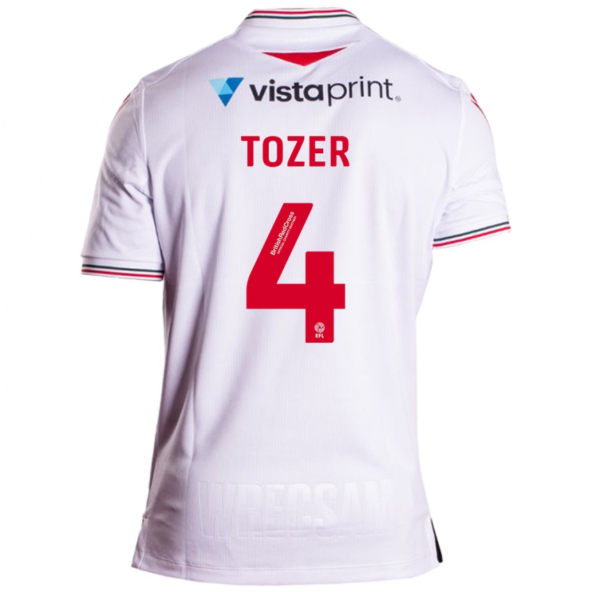 Mujer Camiseta Ben Tozer #4 Blanco 2ª Equipación 2023/24 La Camisa