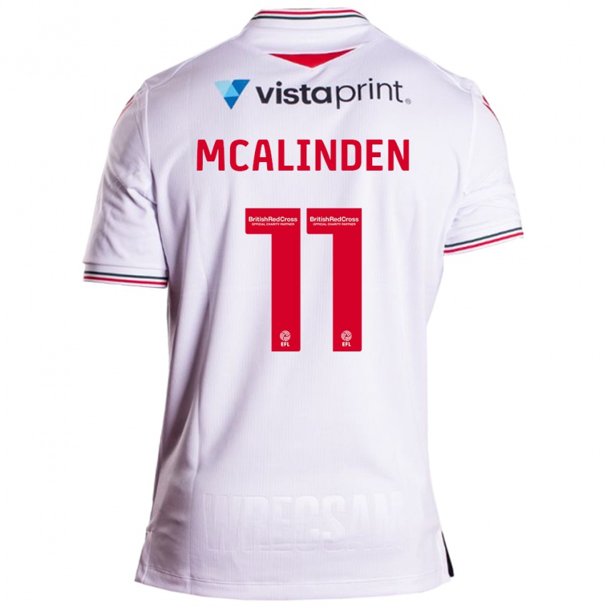 Mujer Camiseta Liam Mcalinden #11 Blanco 2ª Equipación 2023/24 La Camisa