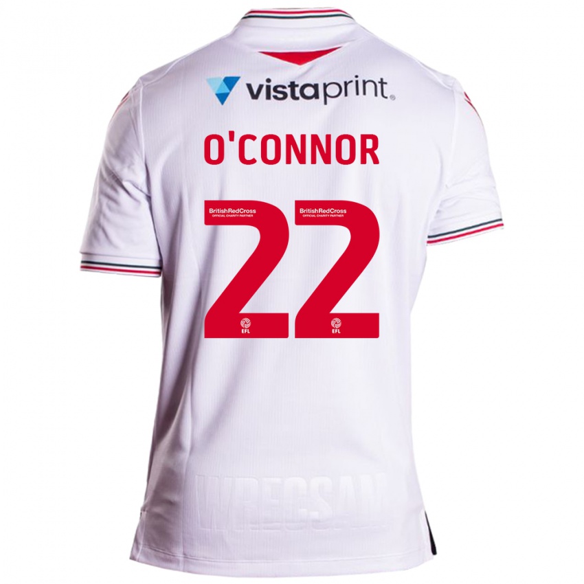 Mujer Camiseta Thomas O'connor #22 Blanco 2ª Equipación 2023/24 La Camisa