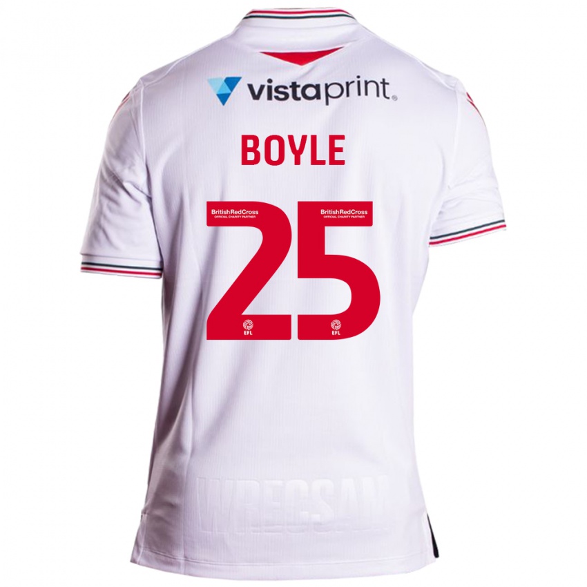 Mujer Camiseta Will Boyle #25 Blanco 2ª Equipación 2023/24 La Camisa