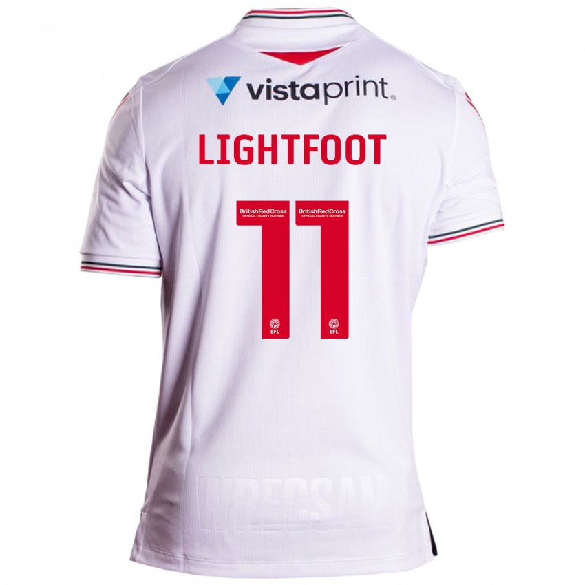Mujer Camiseta Amber Lightfoot #11 Blanco 2ª Equipación 2023/24 La Camisa