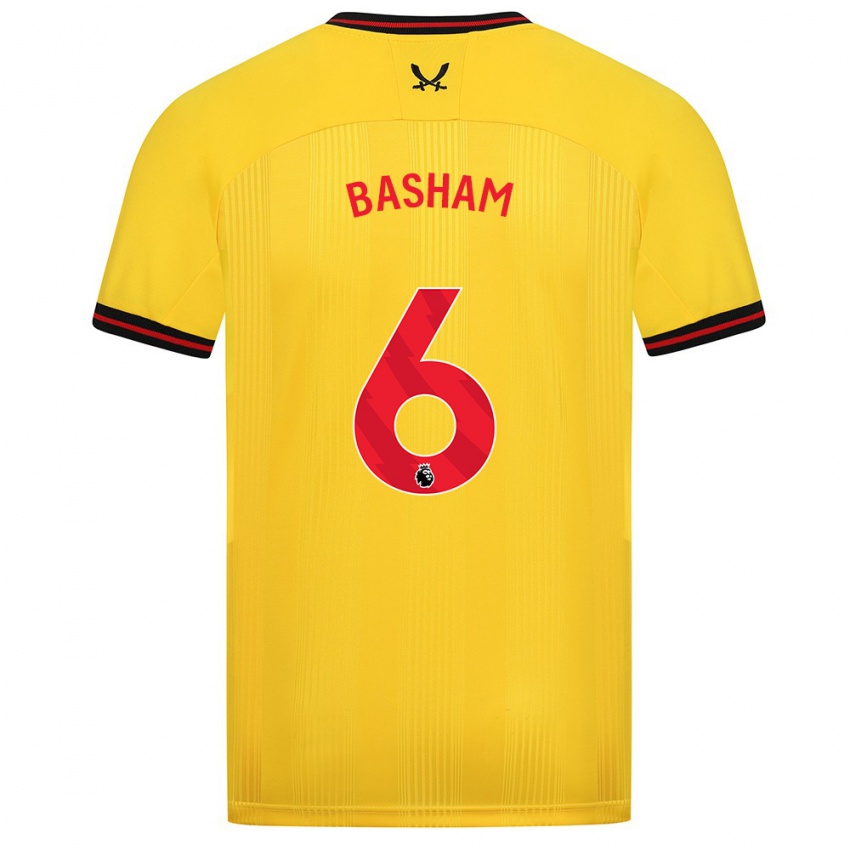 Mujer Camiseta Chris Basham #6 Amarillo 2ª Equipación 2023/24 La Camisa