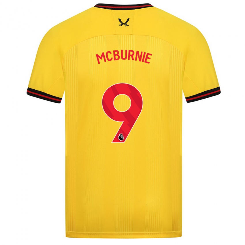 Mujer Camiseta Oli Mcburnie #9 Amarillo 2ª Equipación 2023/24 La Camisa