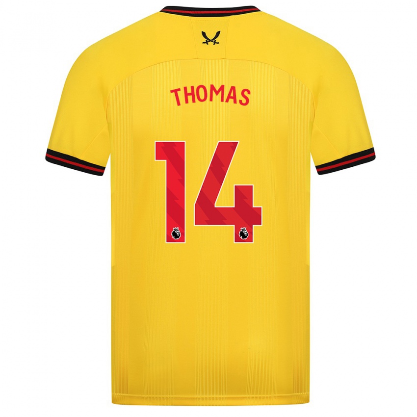 Mujer Camiseta Luke Thomas #14 Amarillo 2ª Equipación 2023/24 La Camisa