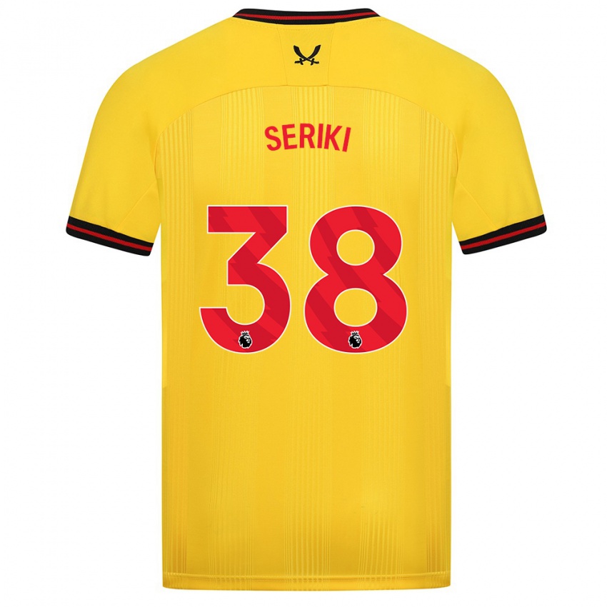 Mujer Camiseta Femi Seriki #38 Amarillo 2ª Equipación 2023/24 La Camisa