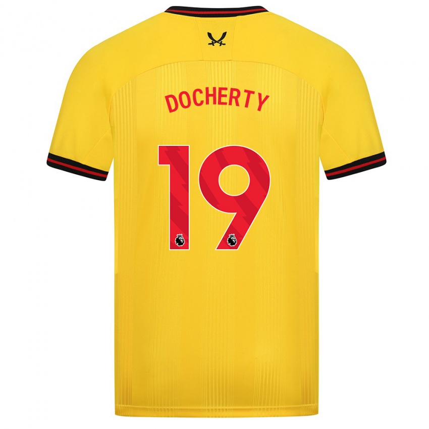 Mujer Camiseta Charley Docherty #19 Amarillo 2ª Equipación 2023/24 La Camisa