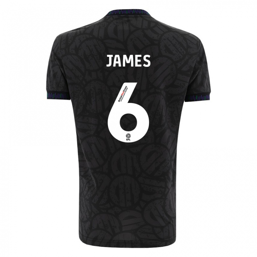 Mujer Camiseta Matty James #6 Negro 2ª Equipación 2023/24 La Camisa