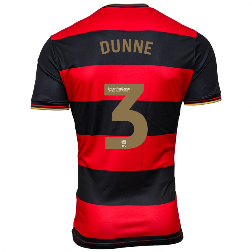 Mujer Camiseta Jimmy Dunne #3 Negro Rojo 2ª Equipación 2023/24 La Camisa
