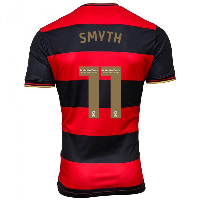 Mujer Camiseta Paul Smyth #11 Negro Rojo 2ª Equipación 2023/24 La Camisa