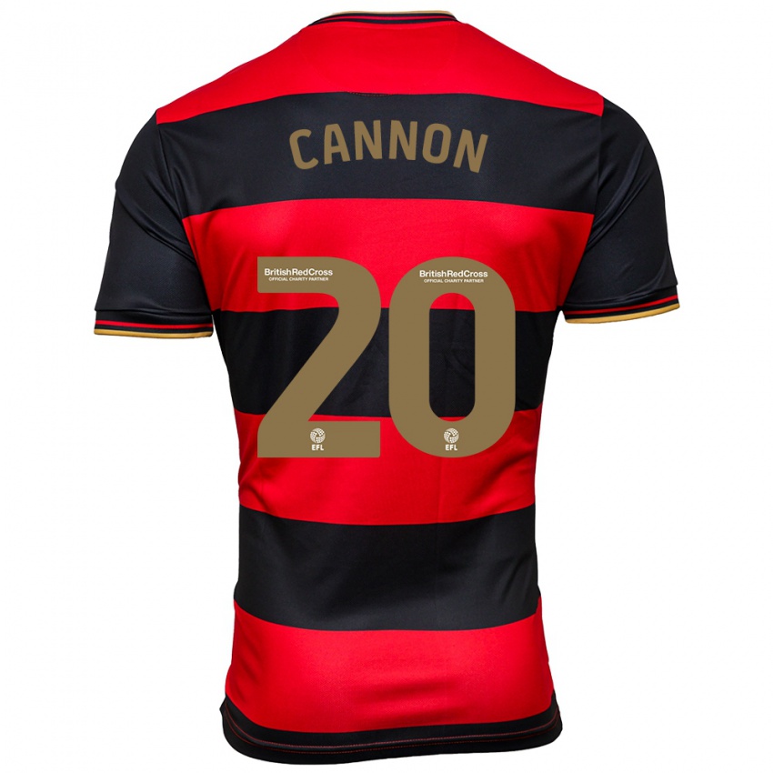Mujer Camiseta Reggie Cannon #20 Negro Rojo 2ª Equipación 2023/24 La Camisa