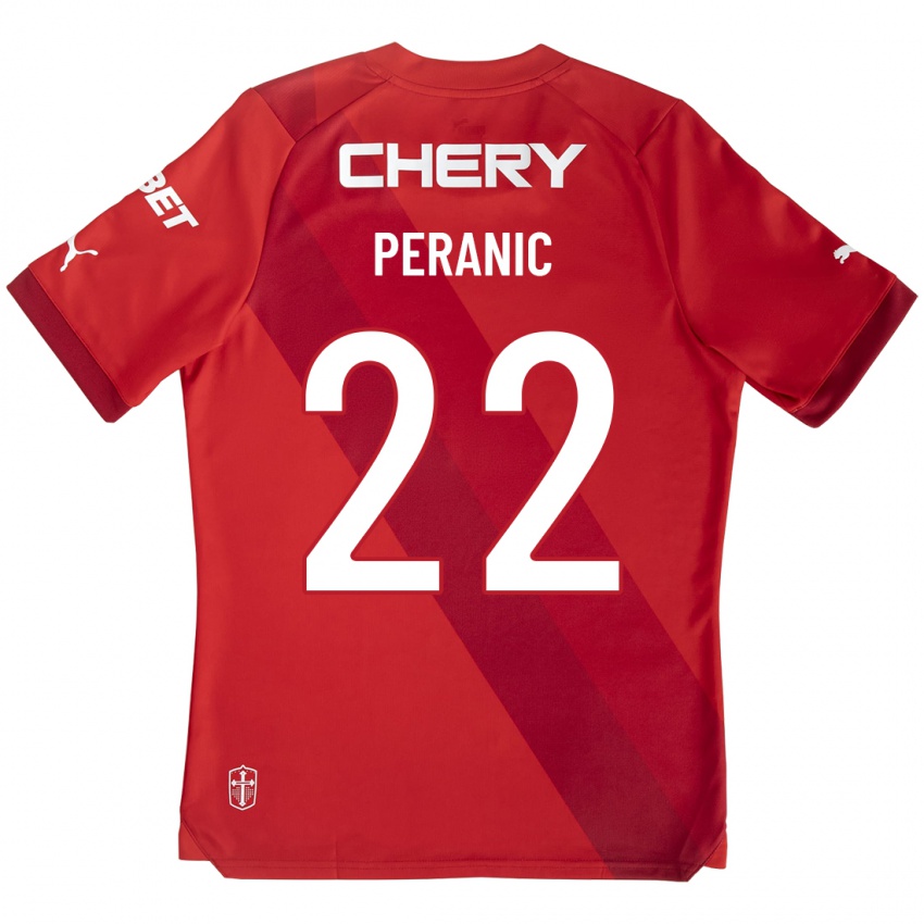 Mujer Camiseta Nicolás Peranic #22 Rojo 2ª Equipación 2023/24 La Camisa