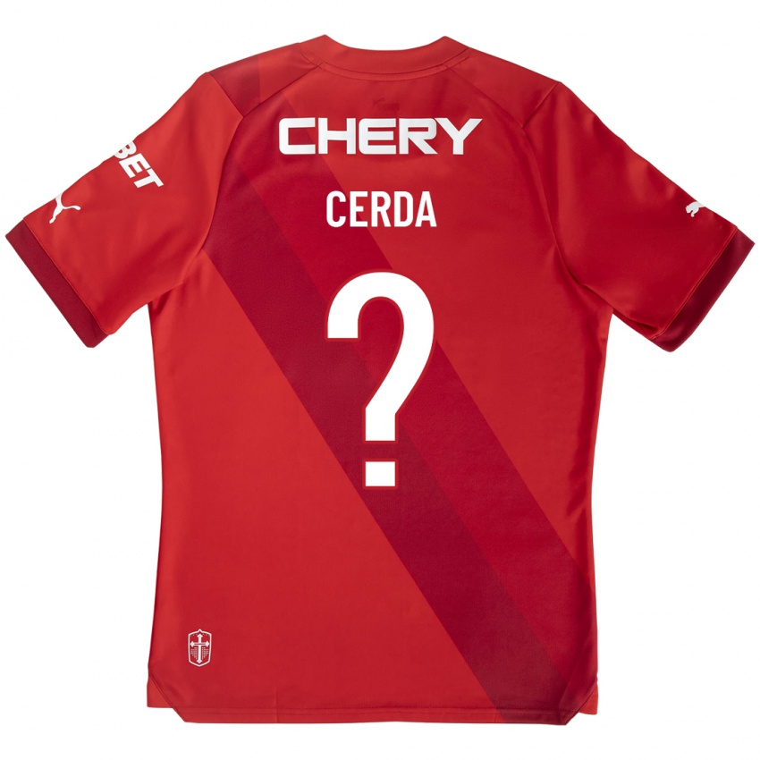 Mujer Camiseta Axel Cerda #0 Rojo 2ª Equipación 2023/24 La Camisa